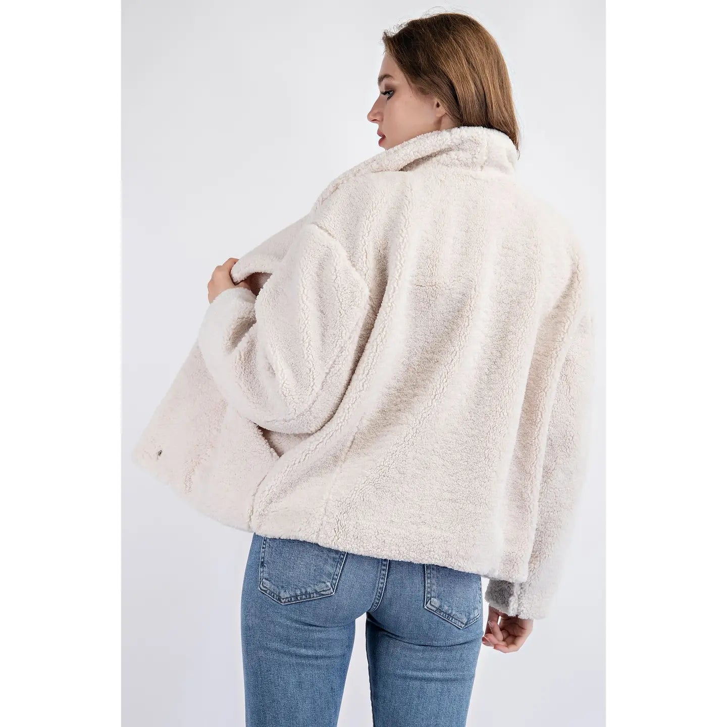 Shearling Jacket with Snap Buttons