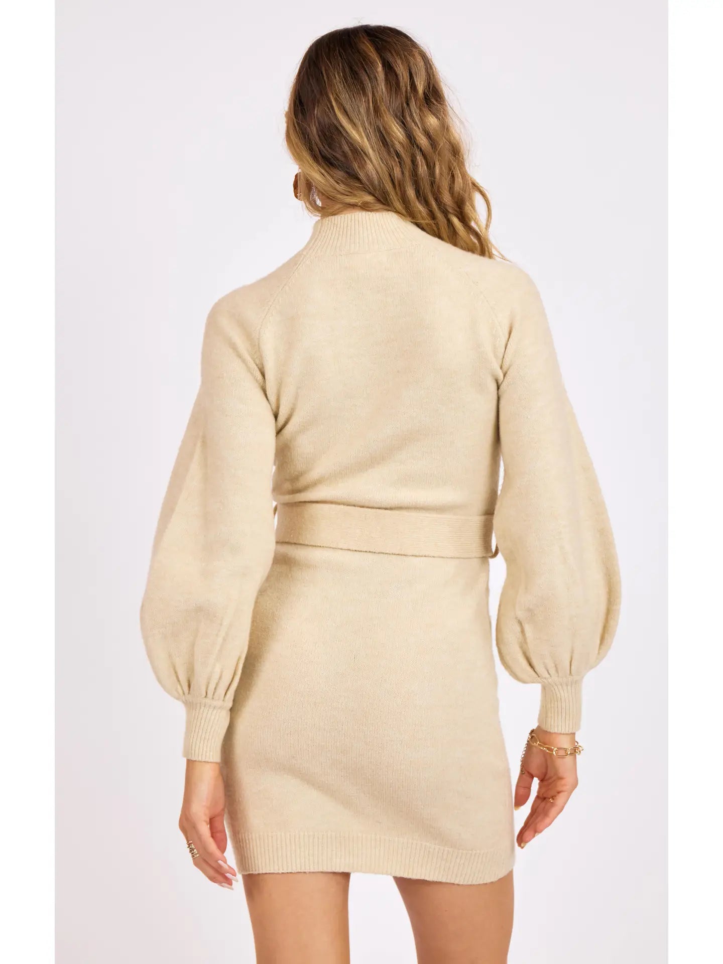 Sage the Label Maeve Belted Long Sleeve Sweater Dress