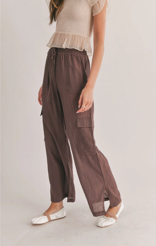 Sage the Label Light a Fire Side Slit Cargo Pant