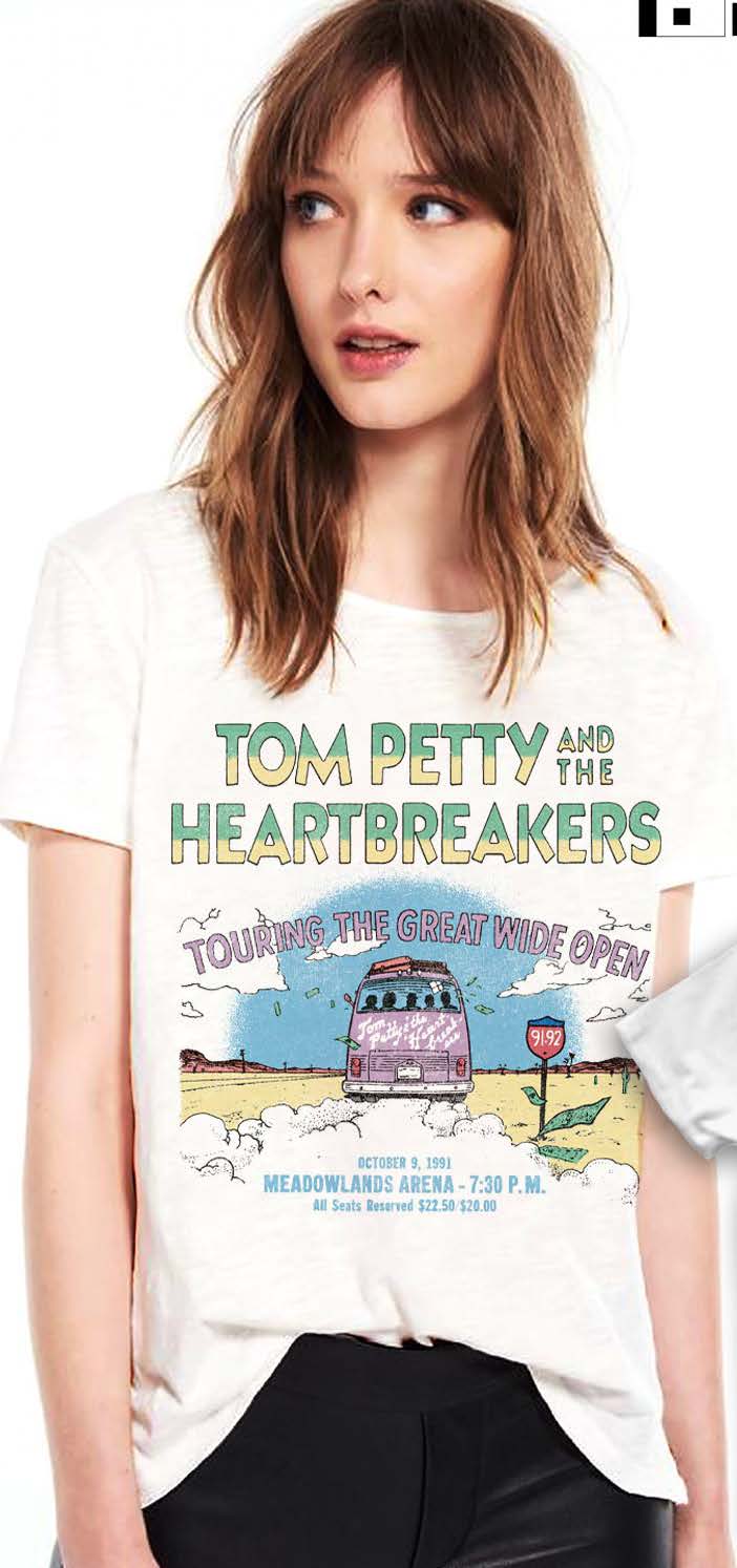 Prince Peter Tom Petty Great Wide Open Bus Tour Tee