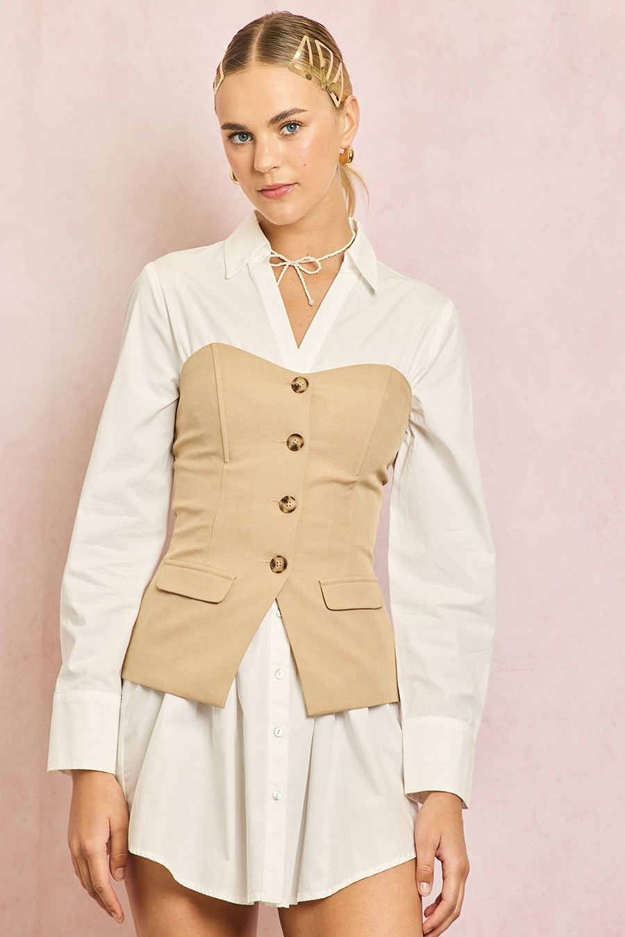 Illa Illa Button Front Tube Top