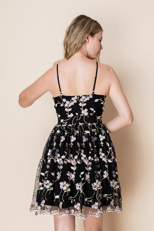 Floral Embroidered Organza Dress