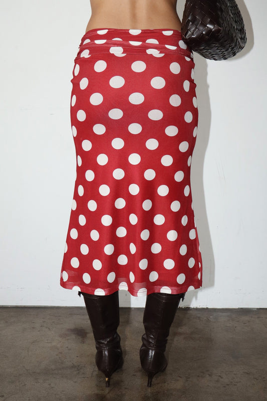 Bold Polka Dot Maxi Skirt