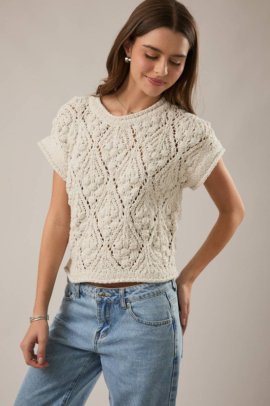 EXTENDED SHOULDER SWEATER TOP