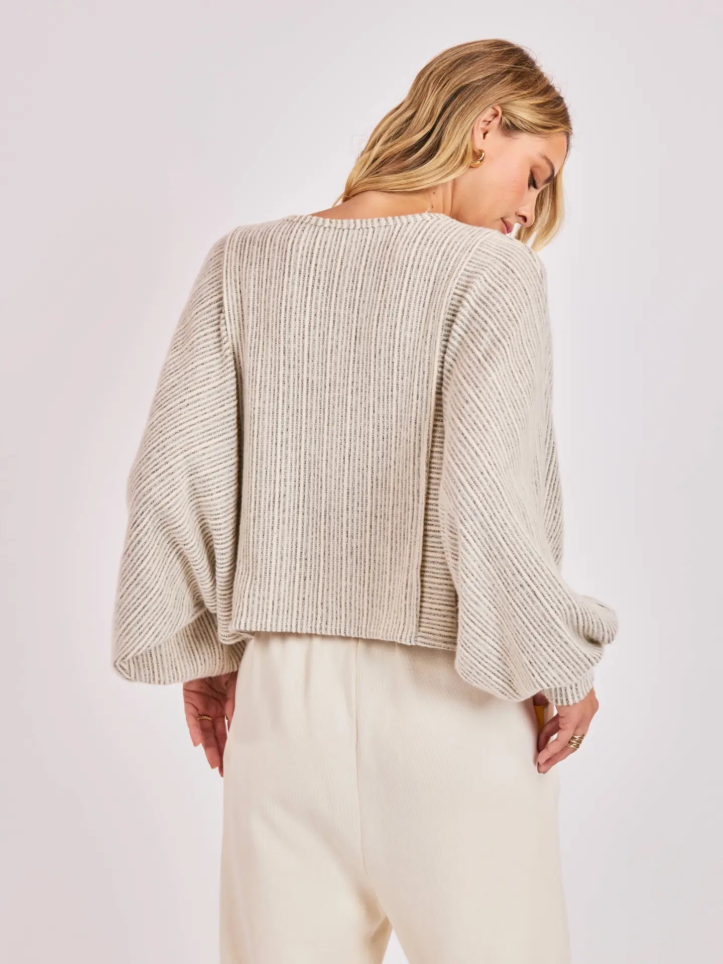 Sadie & Sage Arden Stripe Dolman Slv Knit Top