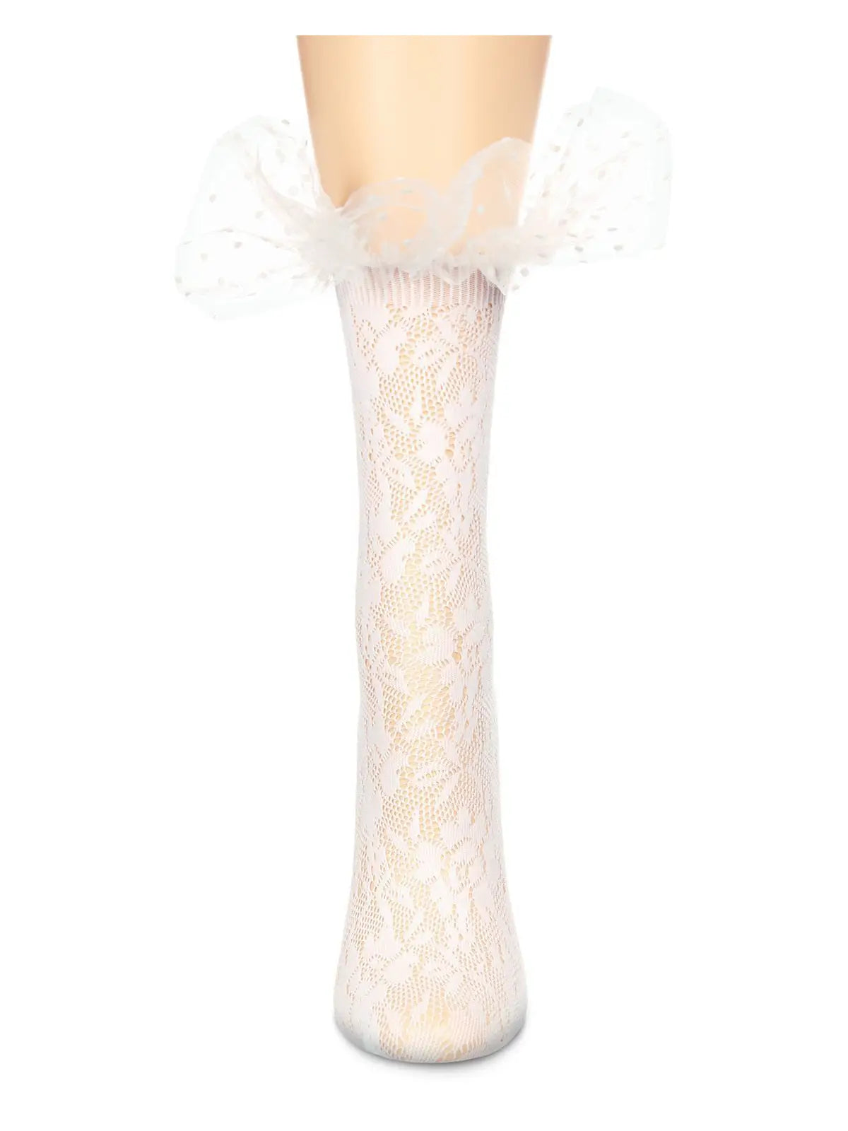 Floral Lace Ruffle Crew