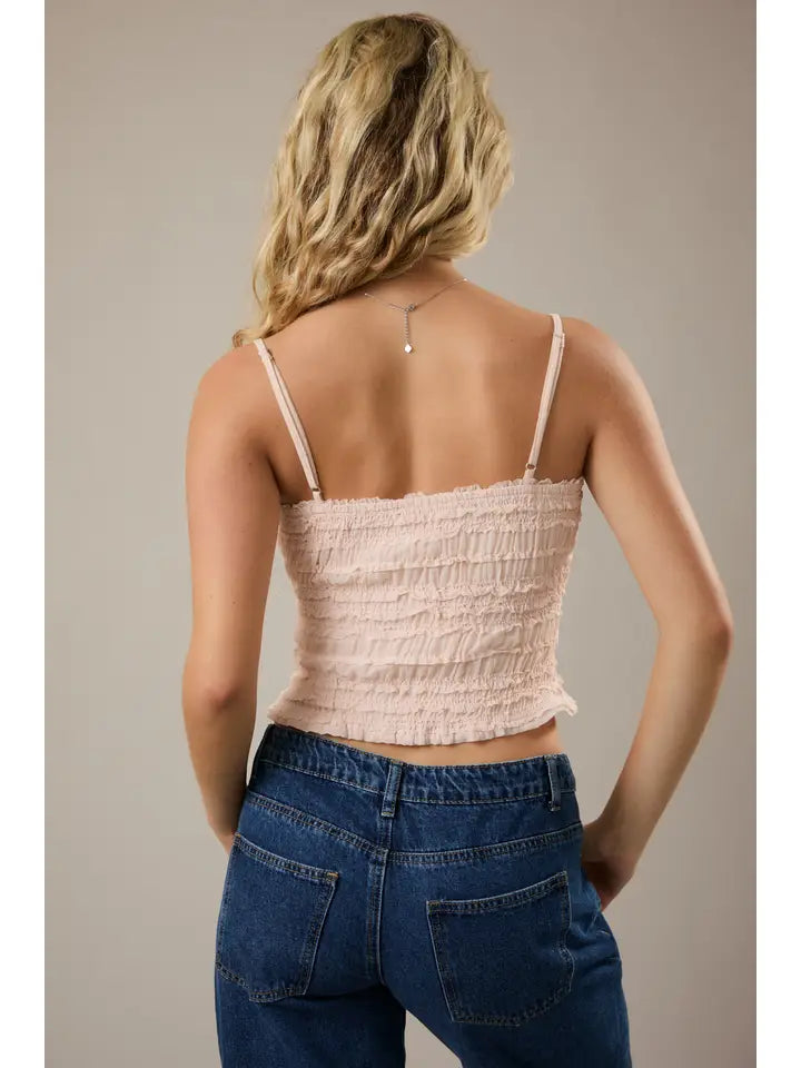 Ruffled Fabric Cami Top