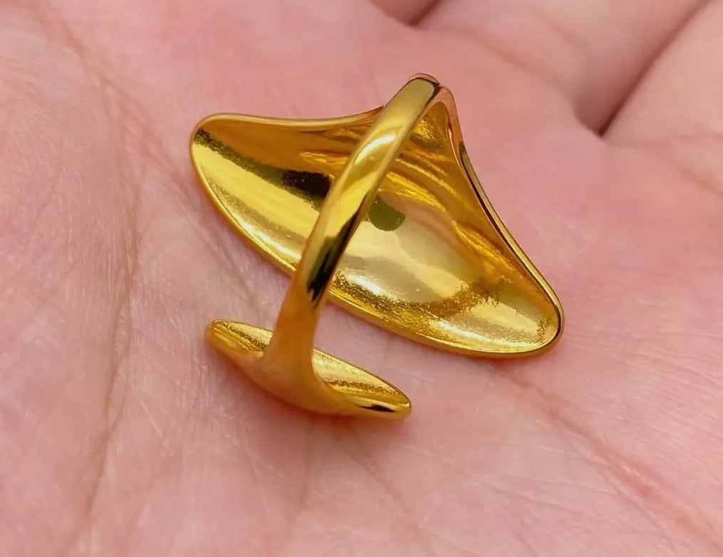 MIO 18KT GOLD PLATED GEO RING