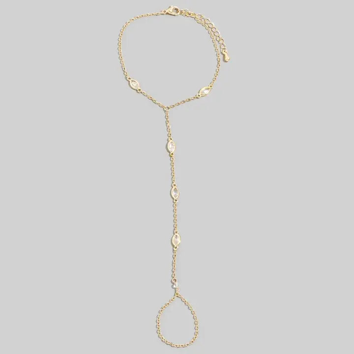 Cz Marquise Hand Chain Bracelet
