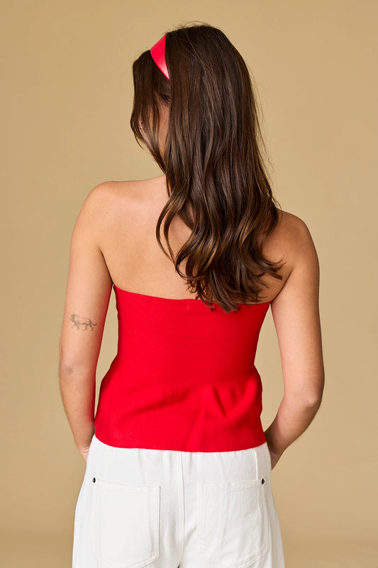 Ellie Strapless Knit Peplum Top