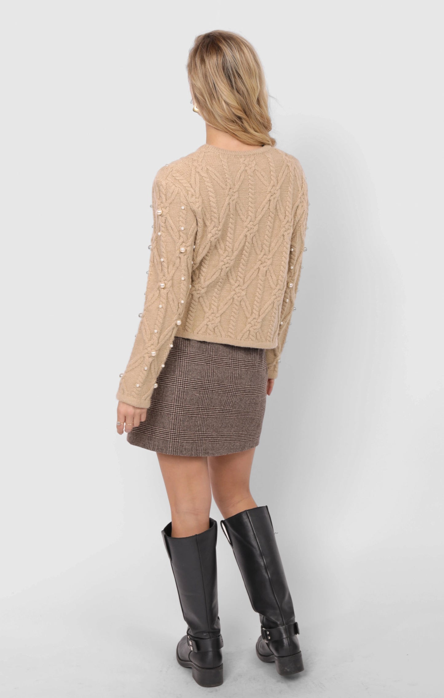 Sadie and Sage Darla Pearl Embellished Sweater