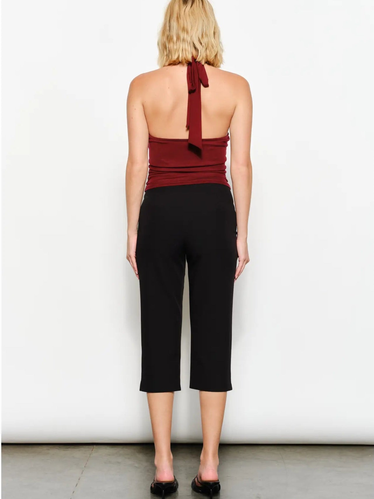 Juliana Ruffle Mesh Halter Neck Top