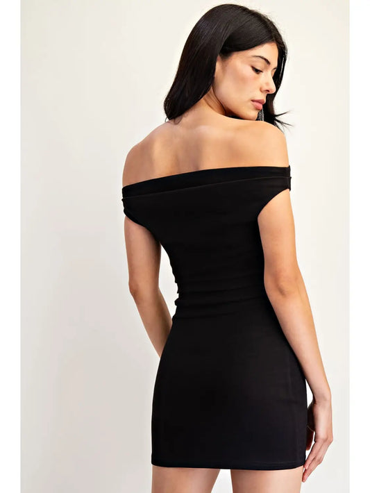 Off Shoulder Ruched Mini Bodycon Dress