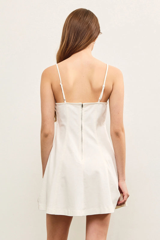 Sweetheart Neck A Line Denim Cami Dress