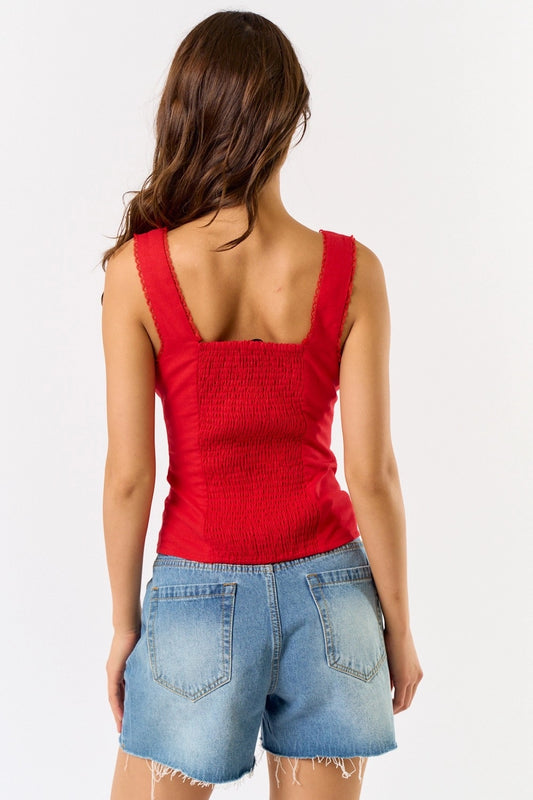 Embroidery Detailed Sleeveless Top