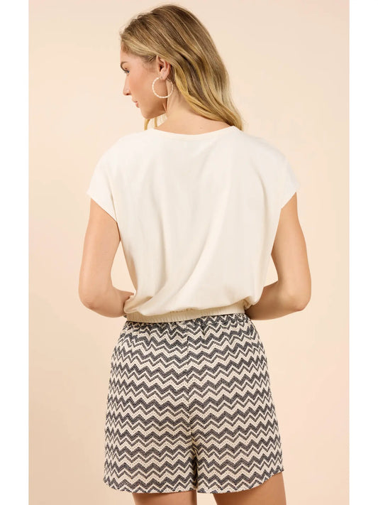 Sadie & Sage On My Mind Elastic Hem Knit Top