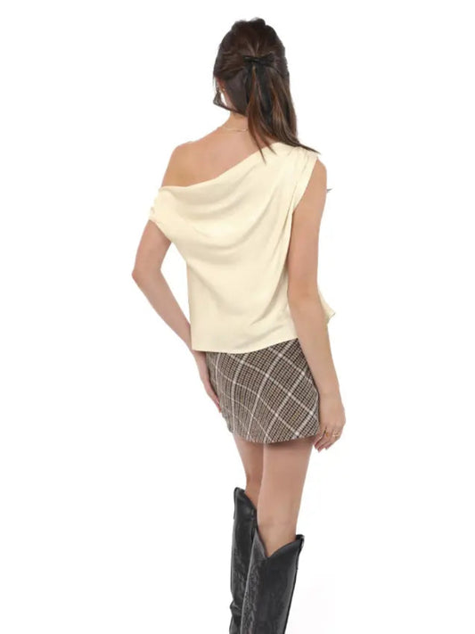 Sadie & Sage Records One Shoulder Drapey Top