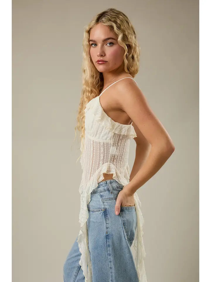 Tie Front Sleeveless Lace Up Tank