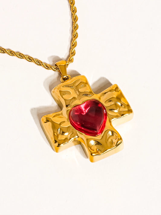 Homer 18K Red Cross Necklace