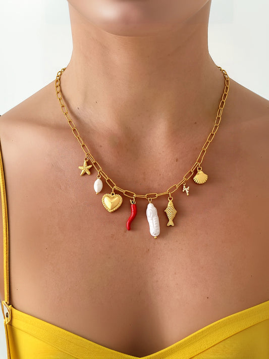 Filigrane 18K Gold Pepper Fish Charm Necklace