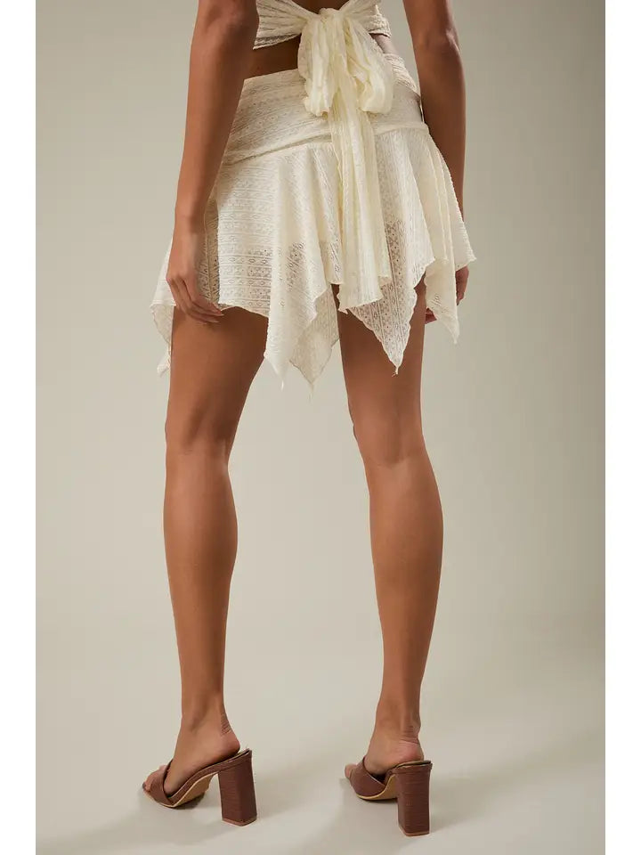 Mid Rise Lace Mini Skort