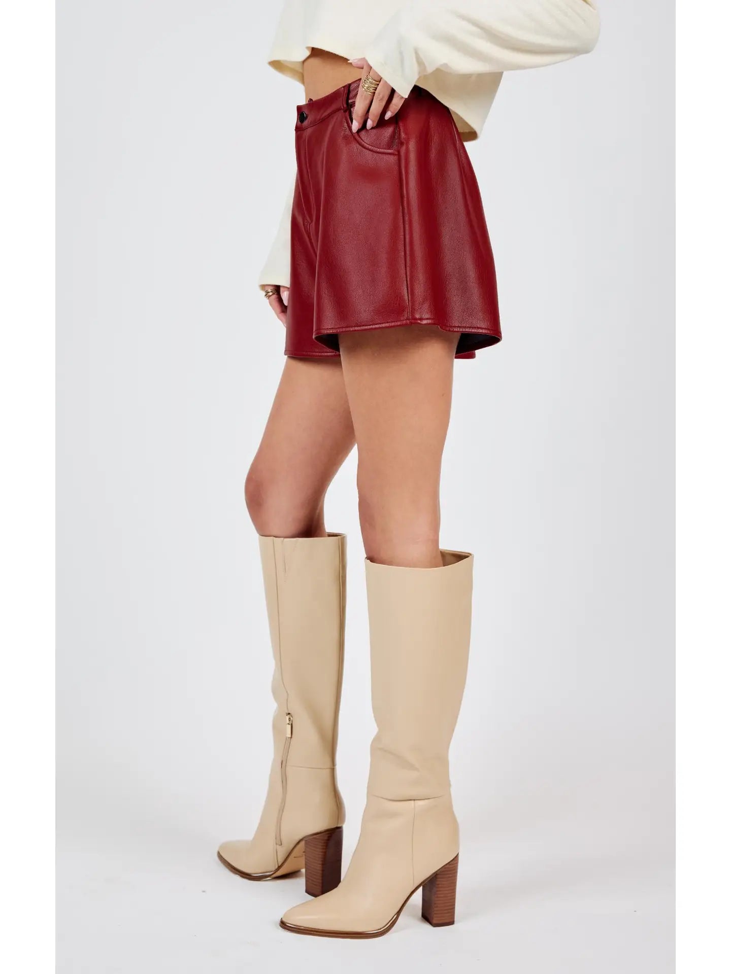 Sadie & Sage Night Vision Faux Leather Shorts