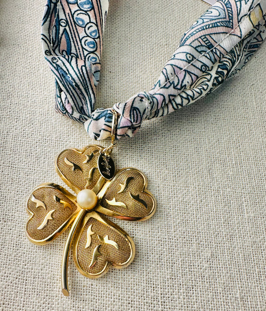 Lucky Vintage Clover OOAK Necklace
