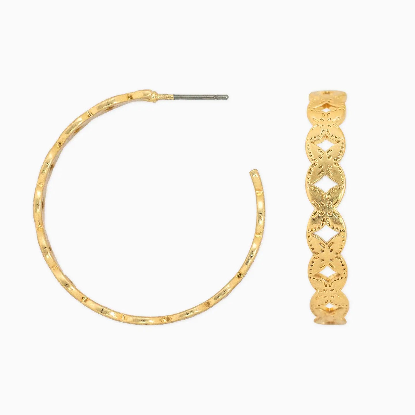 Western Patterned Hoop Earrings