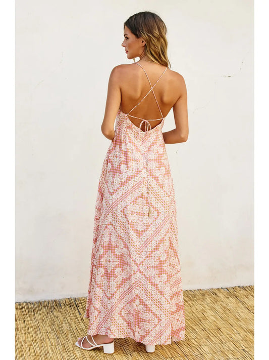 Stay Cute Knot Front Maxi Dress