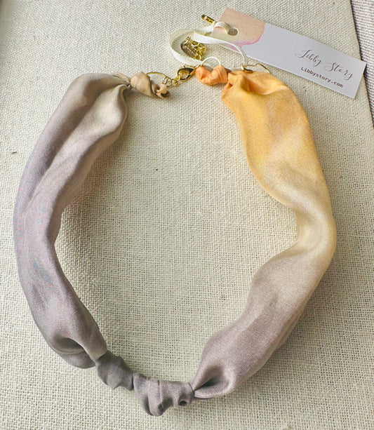 Silk Scarf Necklace for Adding Charms