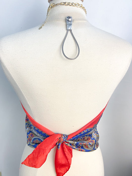 OOAK Vintage Paisley Scarf Top
