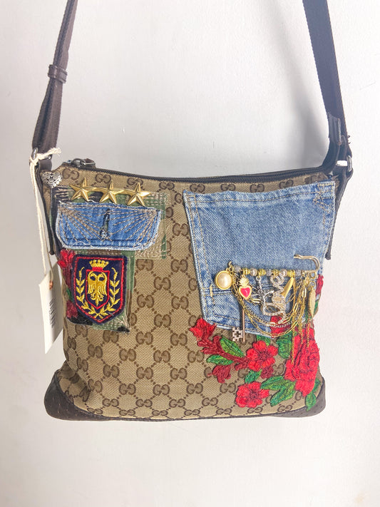 OOAK Vintage Gucci Upcycled Bear Charm Purse