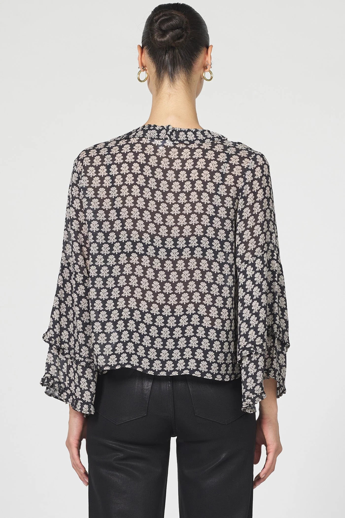 Dear John Jacquel Print Long Sleeve Blouse