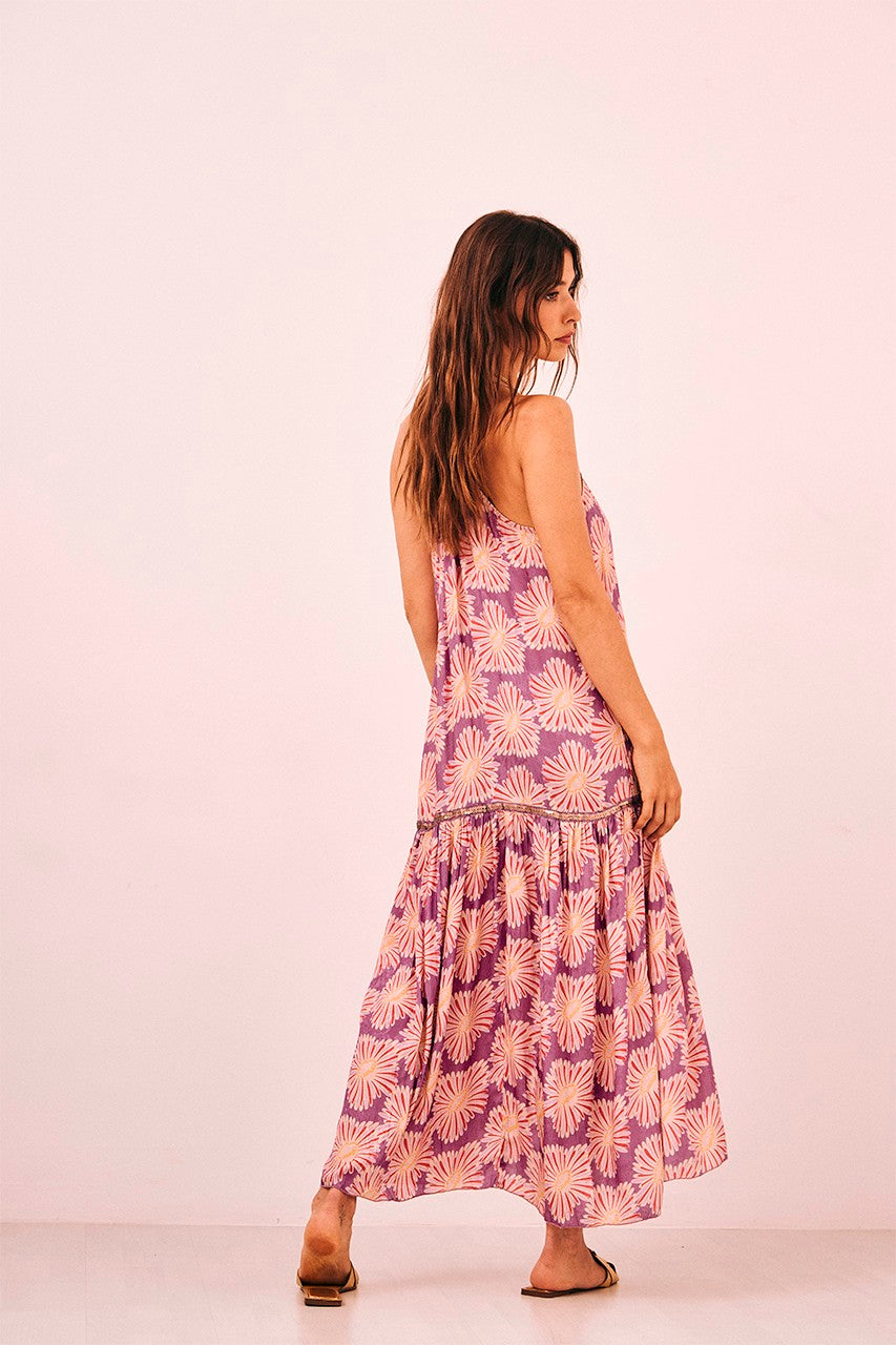 Nekane Daises Printed Halter Maxi Dress