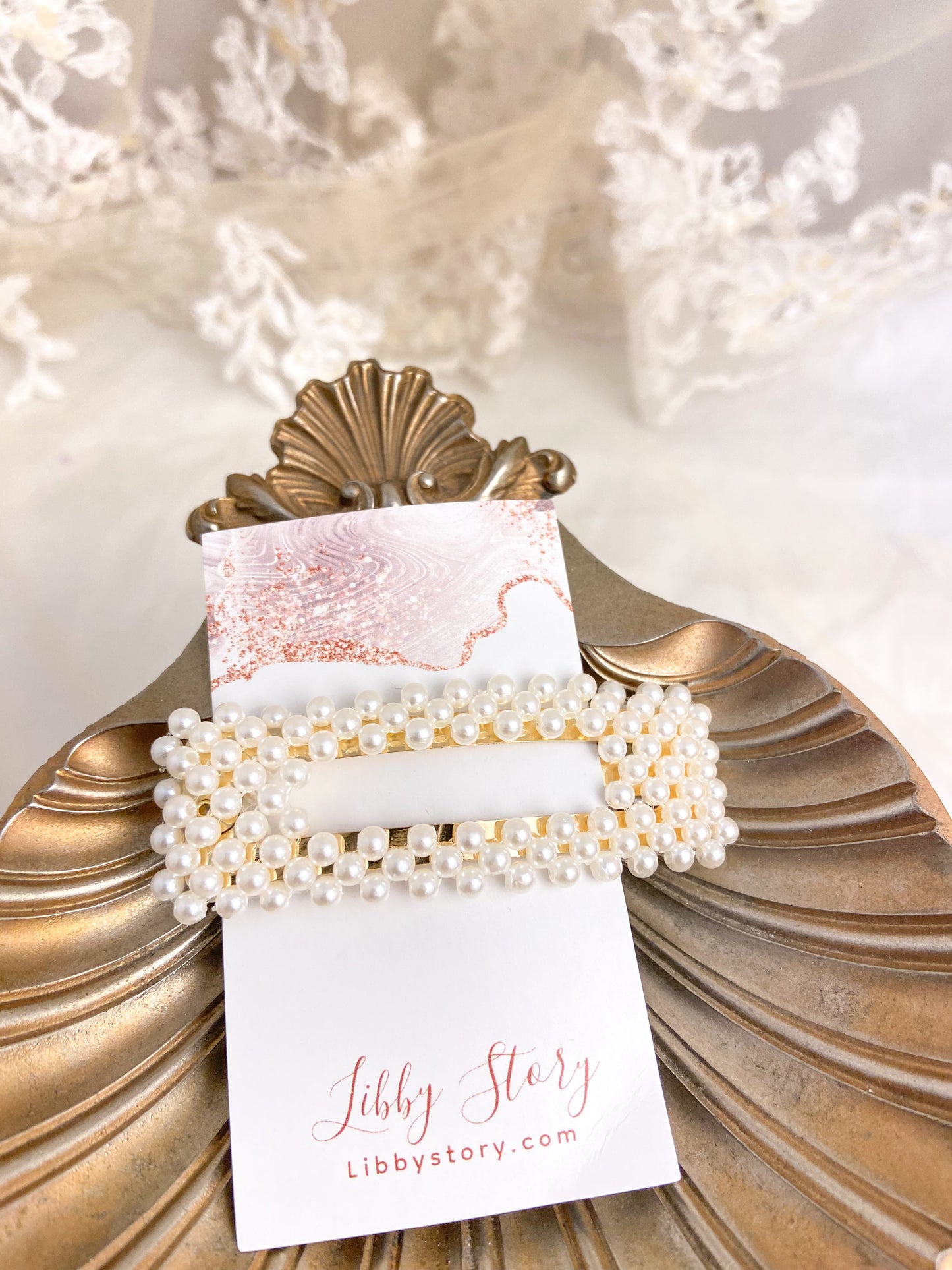 Pearl Rectangle Hair Clip