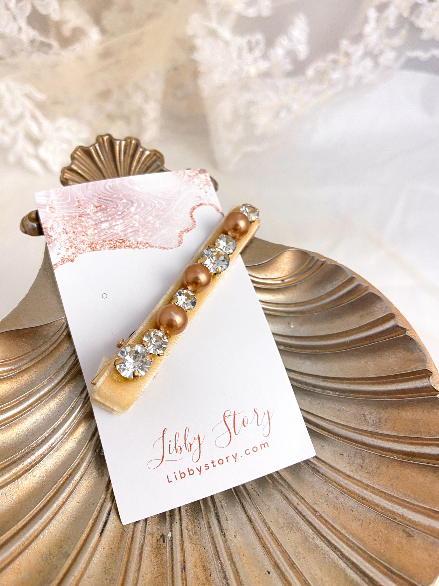 Handmade Velvet Pearl Clip