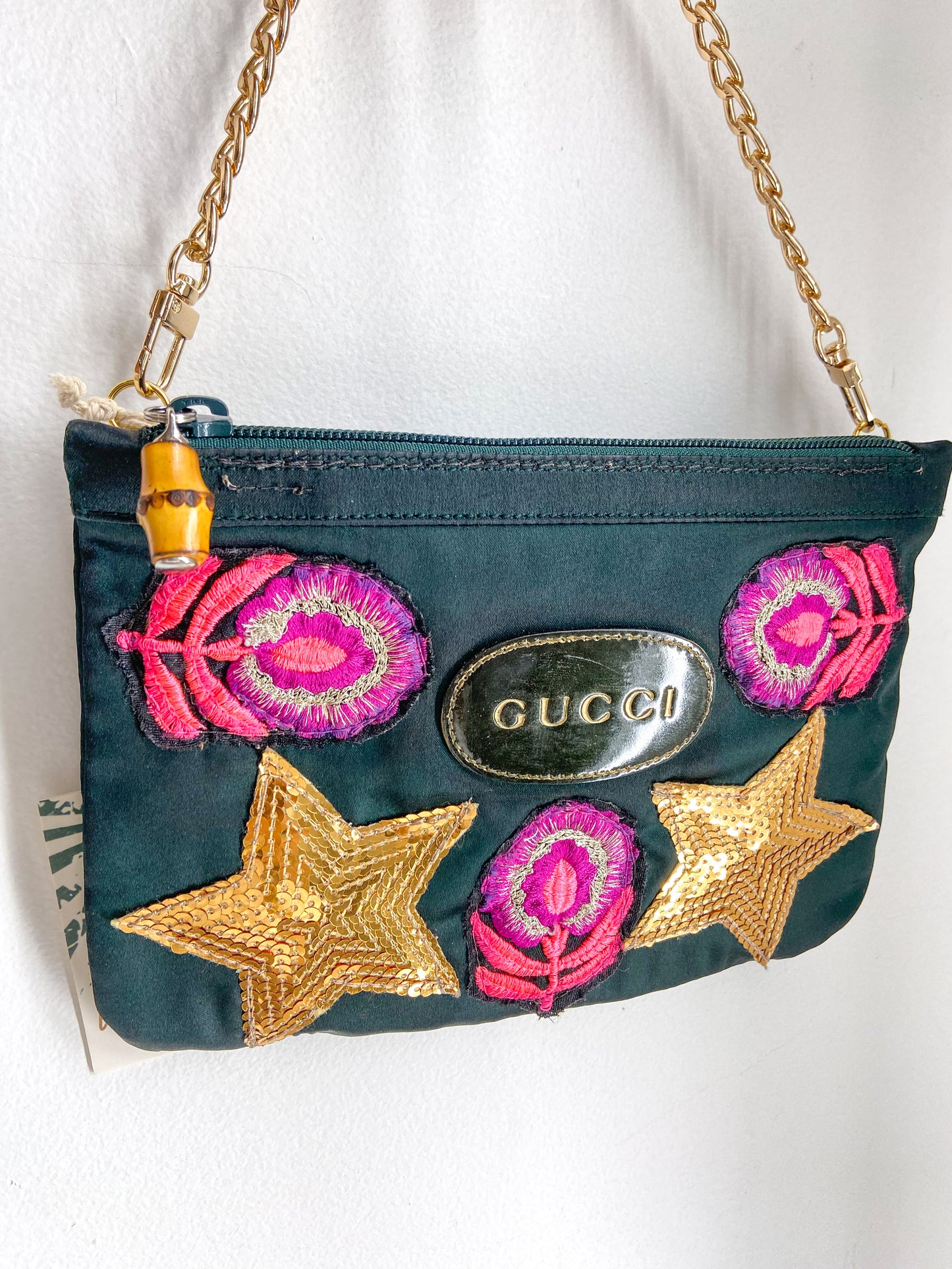 OOAK Green Cat GG Clutch