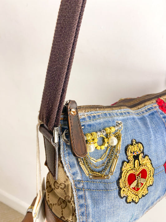 OOAK Vintage Gucci Fighting Tigers Adjustable Strap Purse