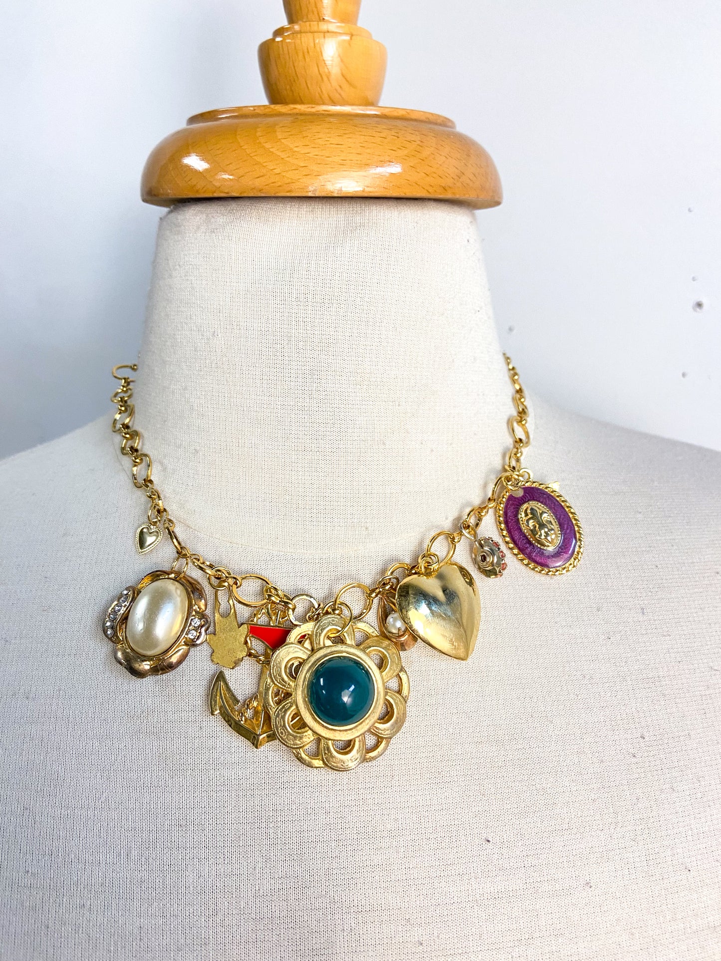 OOAK Vintage Anchora Vintage Charm Necklace