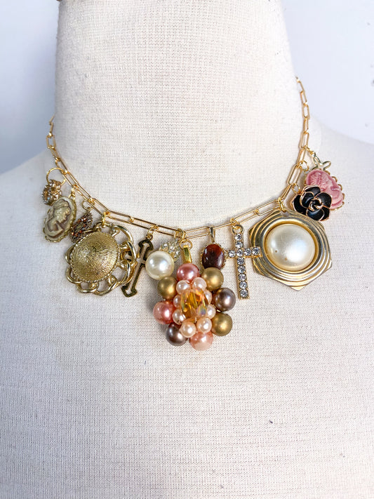 OOAK Vintage Earring Charm Necklace