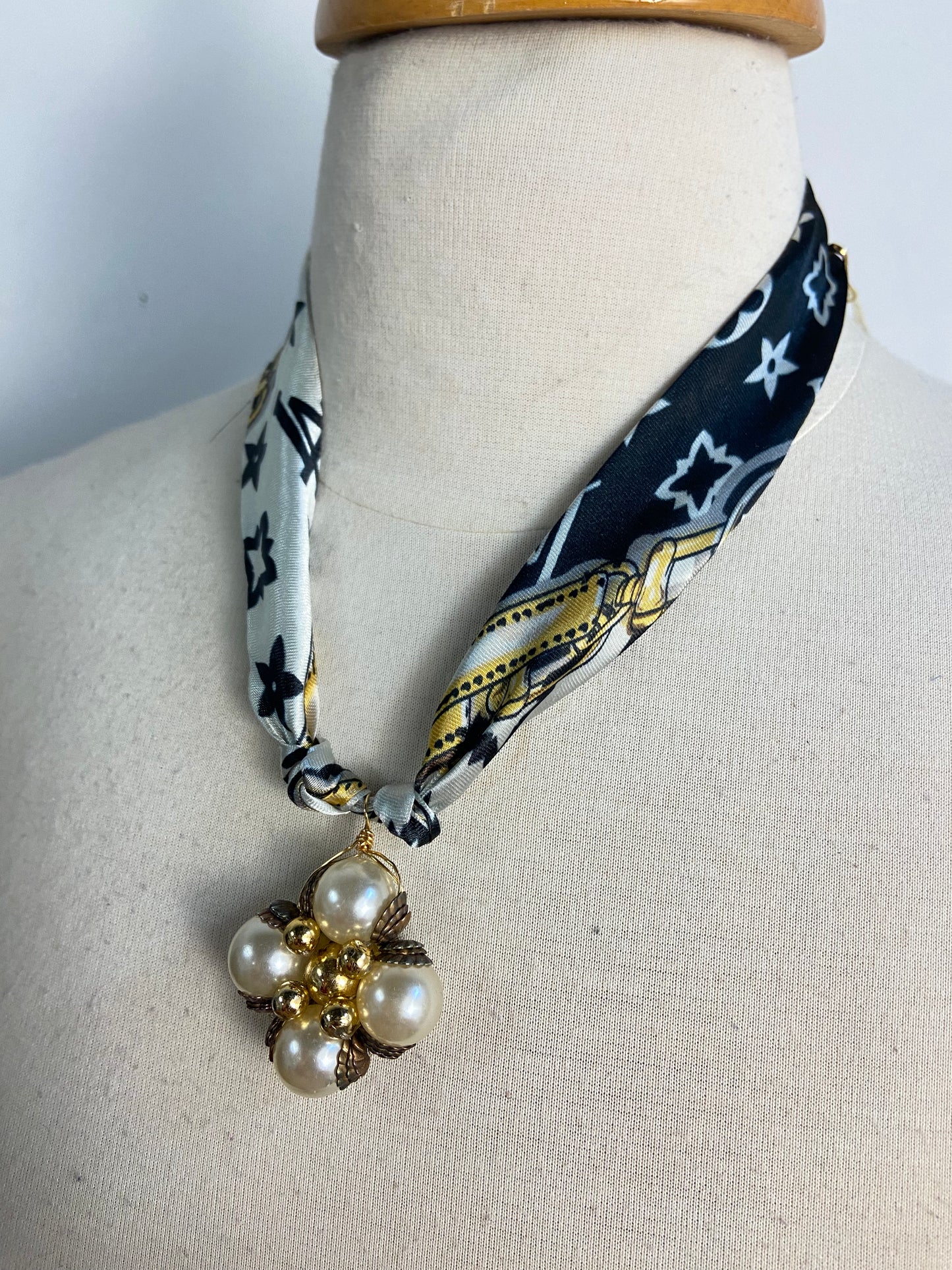 OOAK Vintage Pendant Scarf Necklace