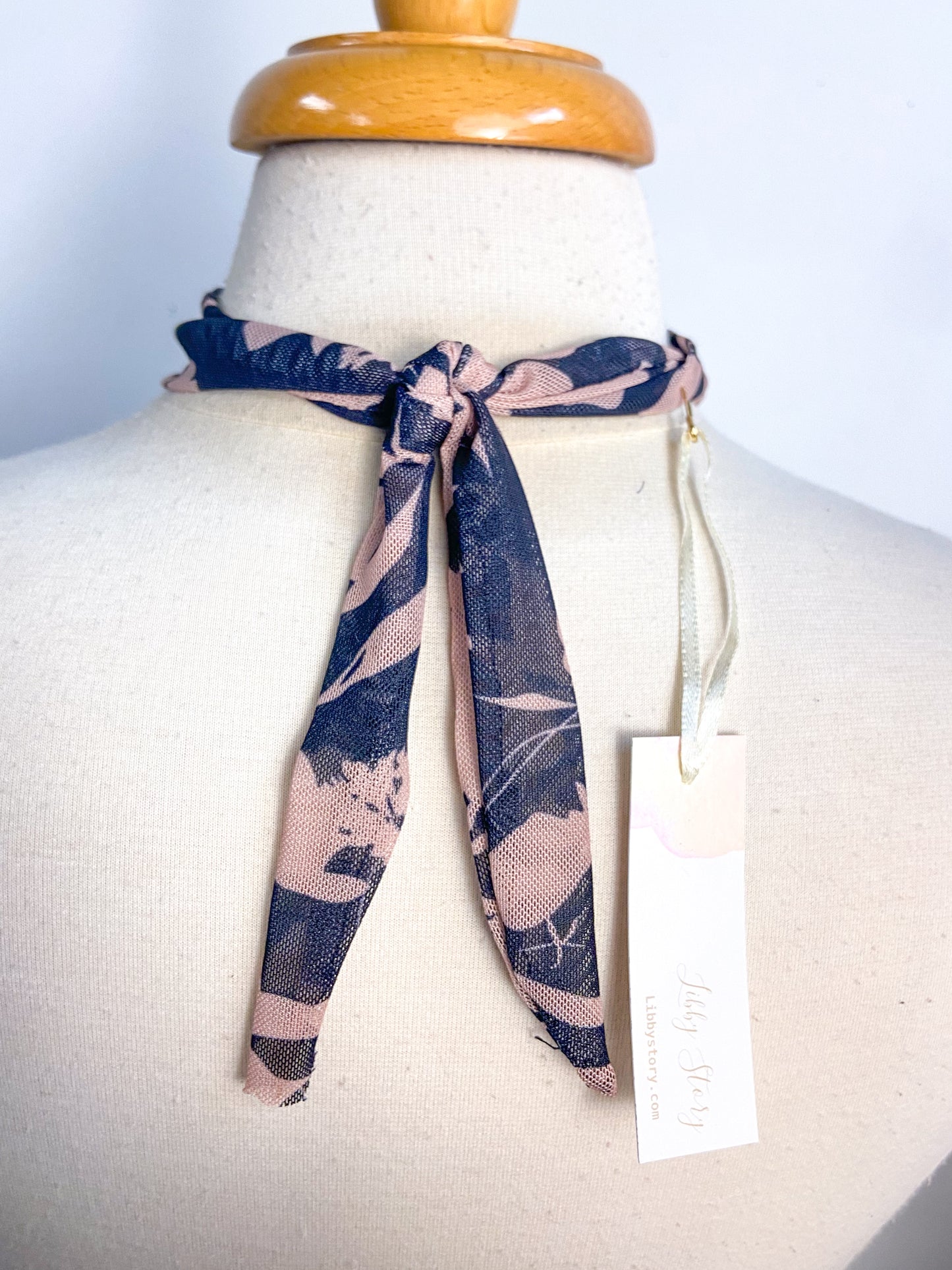 OOAK Scarf Necklace w/ Horse Head Cameo