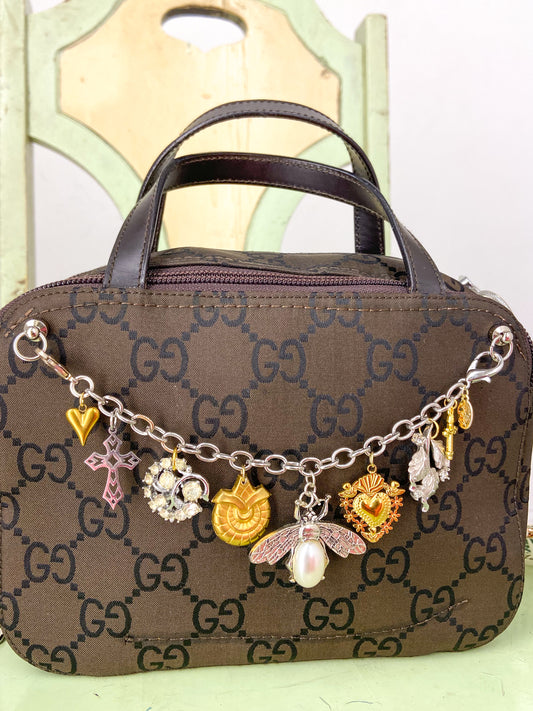 OOAK Vintage Dark Brown Gucci Purse with Bag Chain