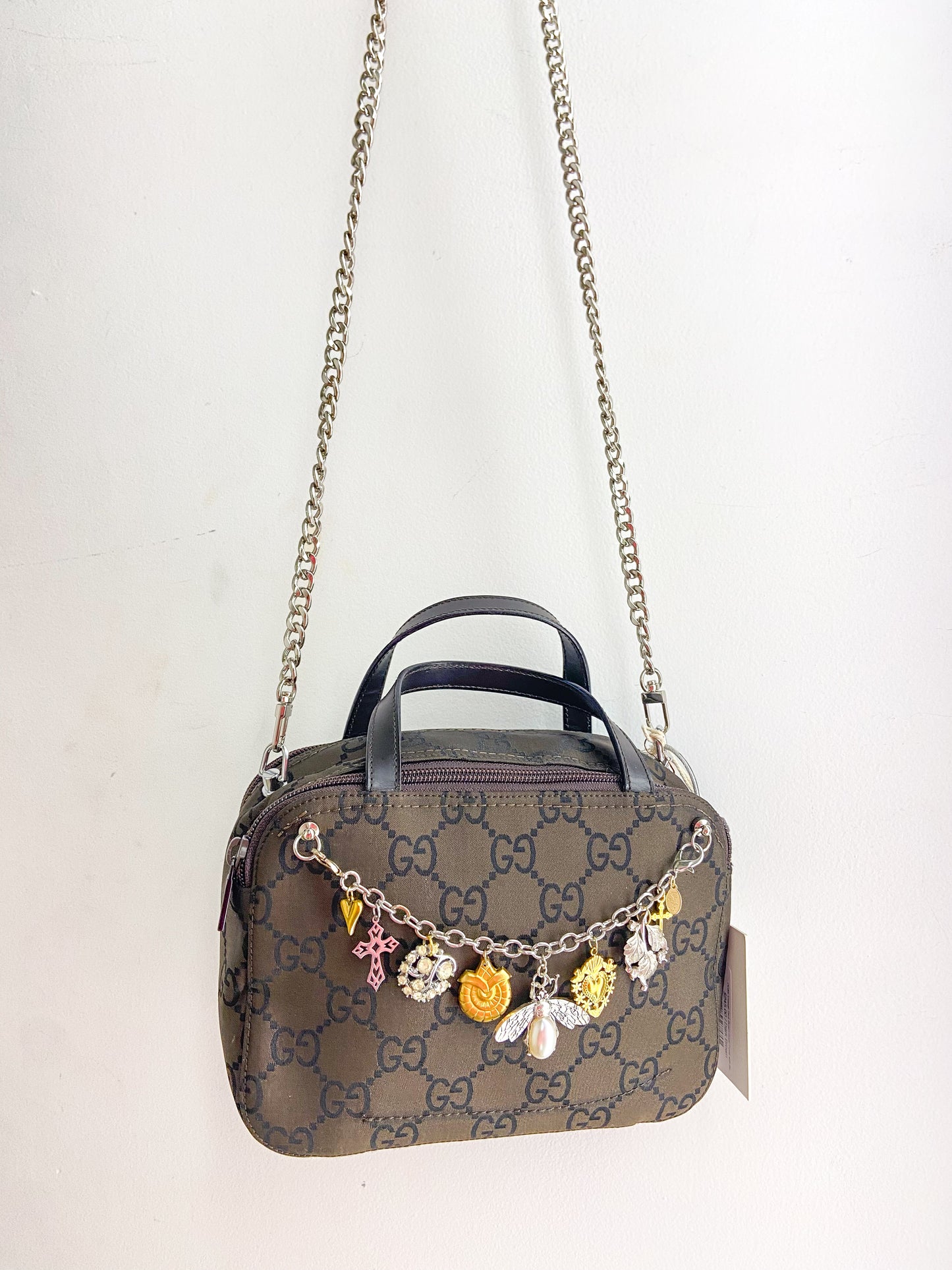 OOAK Vintage Dark Brown Gucci Purse with Bag Chain
