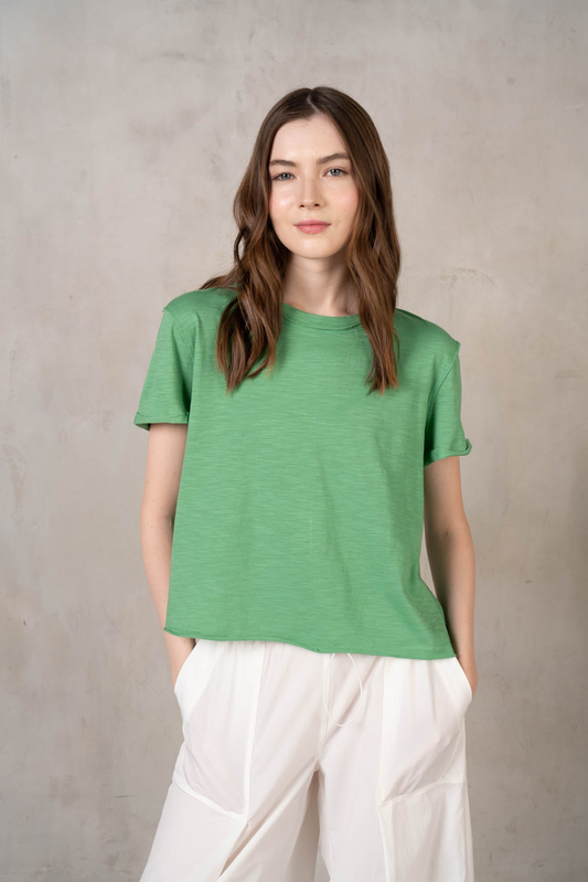 Crew Neck SS Cotton Modal Slub Tee