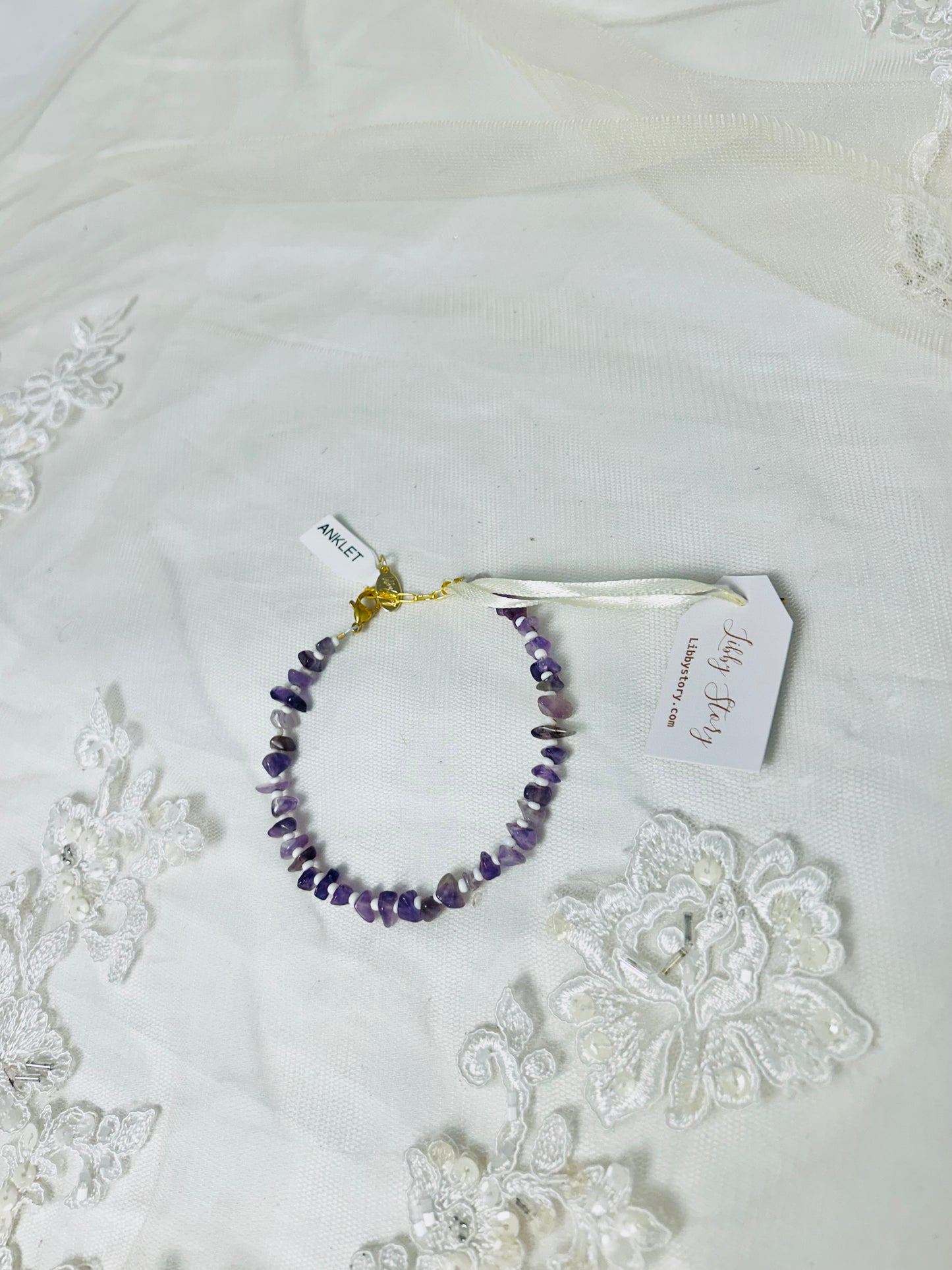 Semi-Precious Purple Stone Anklet