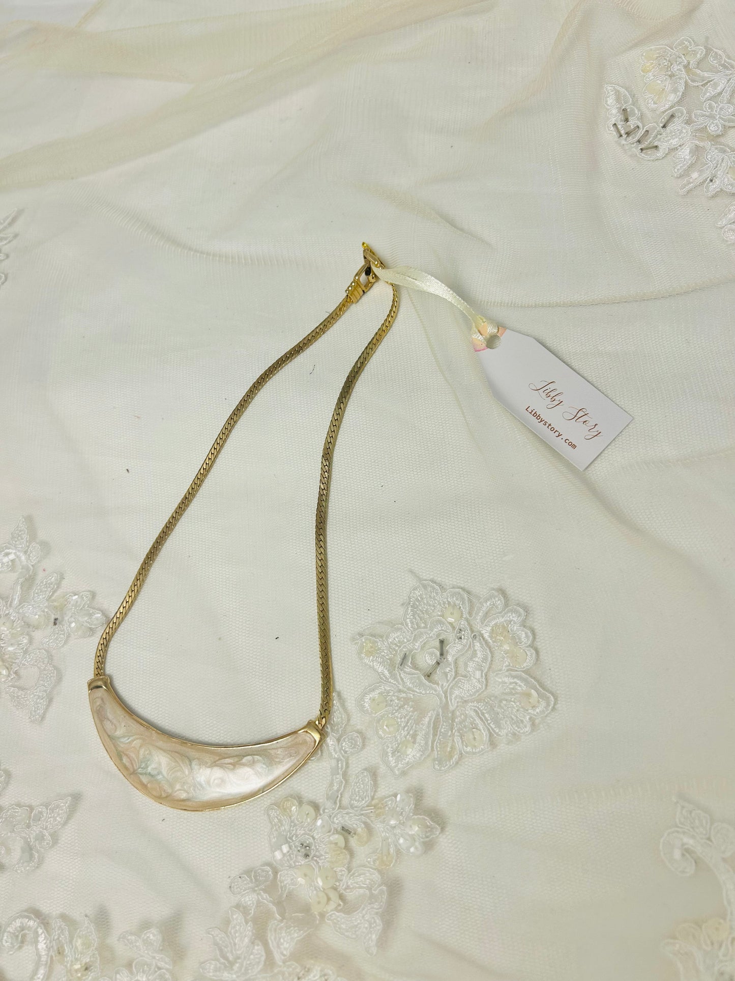 OOAK Vintage Marbled Statement Necklace