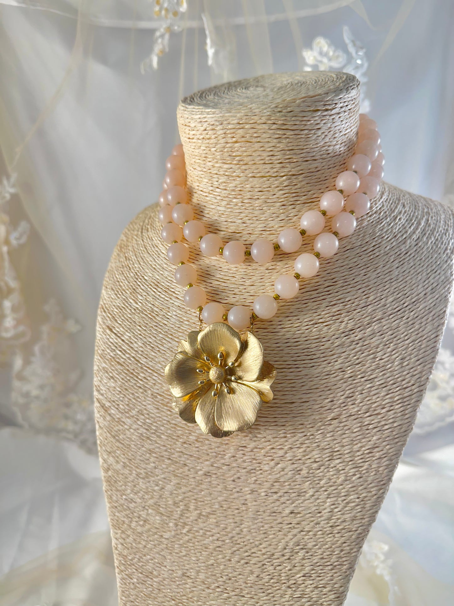 OOAK Vintage Flower Statement Necklace