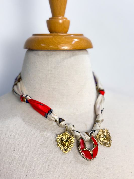 OOAK Heart Scarf Necklace