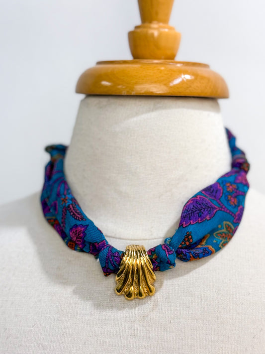 OOAK Vintage Clip Scarf Necklace